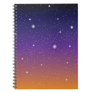 Caderno Espiral Púrpura e Dourada Starry Sunset