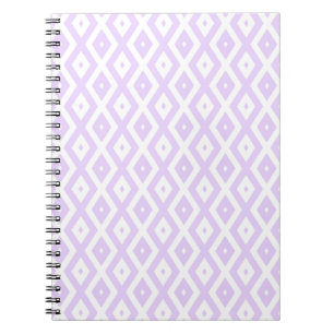 Caderno Espiral Púrpura e padrão de diamante branco