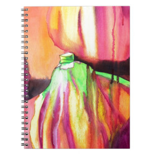 Caderno Espiral Púrpura Figuras originais de pintura à base de aqu