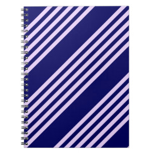 Caderno Espiral Púrpura Lilac e marinho azul cinco faixas