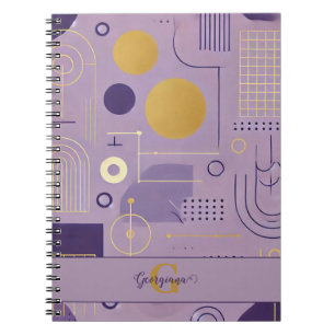 Caderno Espiral Púrpura personalizada e minimalista escandinavo Do