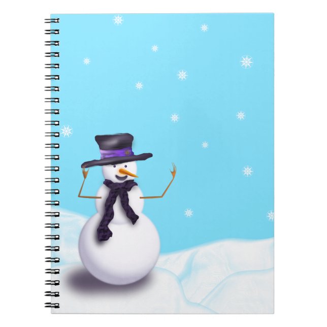 Caderno Espiral Púrpura Snowman (Frente)