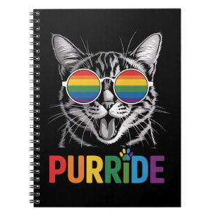 Caderno Espiral Purride Cat Gay Lésbica Rainbow LGBTQ Ally Pride
