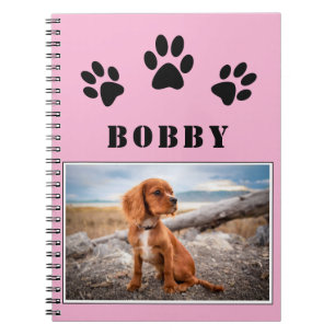 Caderno Espiral Pw Imprimir Cão Pet Foto e Nome