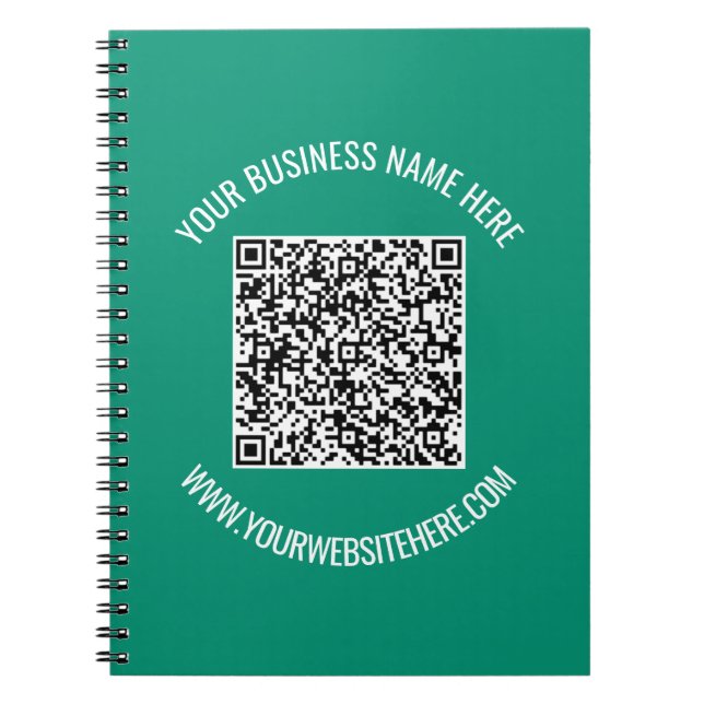 Caderno Espiral QR Code and Custom Text Promotional Modern (Frente)