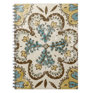 Caderno Espiral Quadrado de Batik não embelezado II