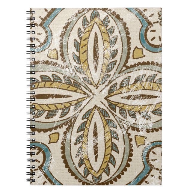 Caderno Espiral Quadrado de Batik não embelezado III (Frente)