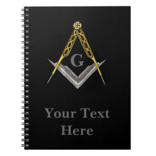 Caderno Espiral Quadrado e compasso tirados mão