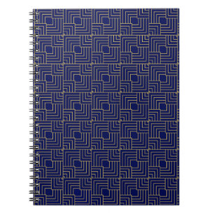 Caderno Espiral Quadrados Azuis