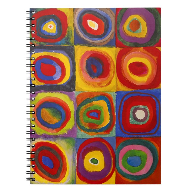 Caderno Espiral Quadrados com Círculos Concentrados 2 | Kandinsky  (Frente)