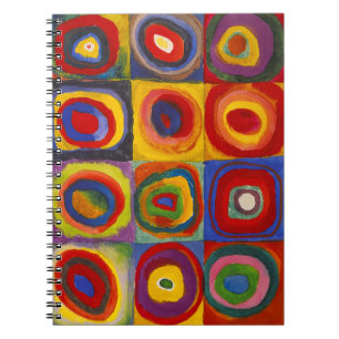 Caderno Espiral Quadrados com Círculos Concêntricos Kandinsky