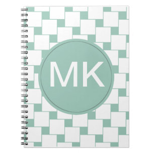 Caderno Espiral Quadrados de forno de diversão, ponto verde
