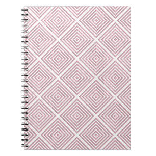 Caderno Espiral Quadrados geométricos cor-de-rosa