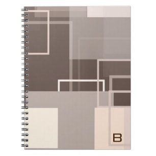 Caderno Espiral Quadrados Geométricos - Notebook com Creme de Choc