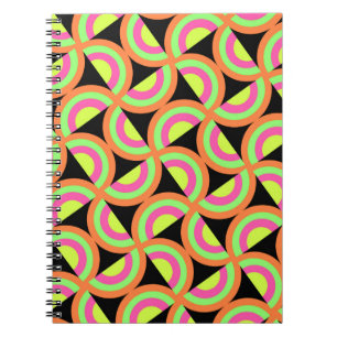 Caderno Espiral Quadrados psicadélicos