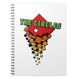 Caderno Espiral Quadrados Vermelhos e Amarelos com Texto Verde dos