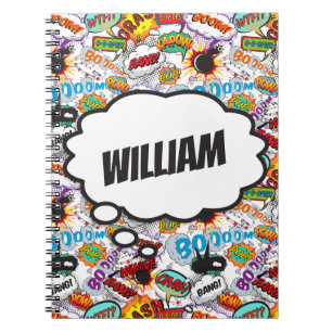 Caderno Espiral Quadrinho Divertido com Nome Personalizado