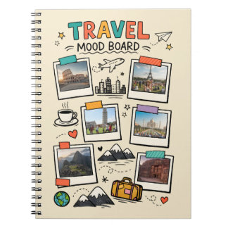 Caderno Espiral Quadro de Humor de Viagem Capa do Diário da Viagem