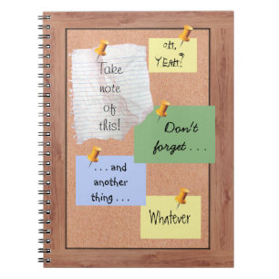 Caderno Espiral Quadro de mensagens com memorandos customizáveis