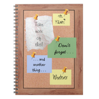 Caderno Espiral Quadro de mensagens com memorandos customizáveis
