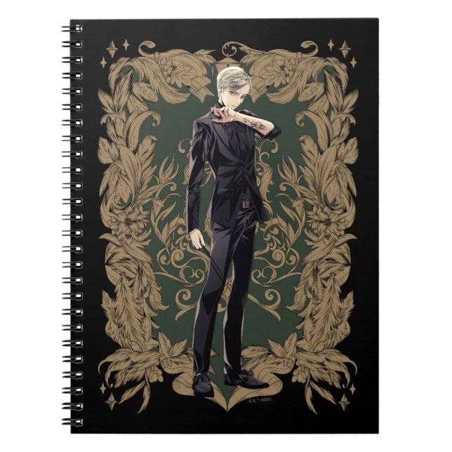 Caderno Espiral Quadro de Ornamentado Anime Draco Malfoy (Frente)
