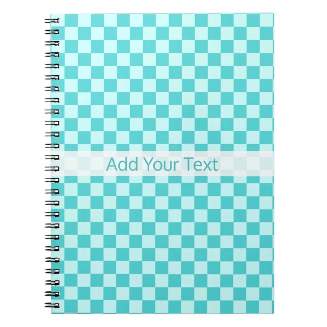 Caderno Espiral Quadro de Verificação Clássico de Combinação Azul  (Frente)