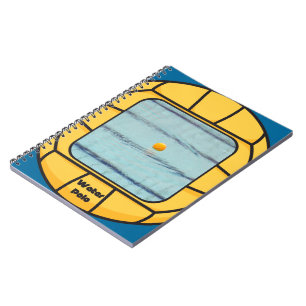 Caderno Espiral Quadro do pólo aquático (adicione sua própria