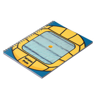 Caderno Espiral Quadro do pólo aquático (adicione sua própria
