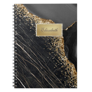 Caderno Espiral Quadro Dourado moderno,Sequências Douradas de márm