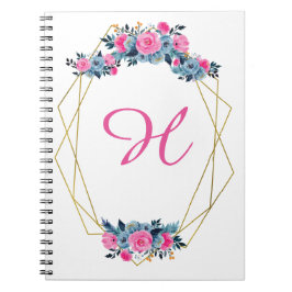 Caderno Espiral Quadro Floral Personalizado