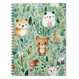 Caderno Espiral Quadro magnético do núcleo de algodão verde