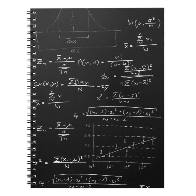 Caderno Espiral Quadro-negro das estatísticas (Frente)