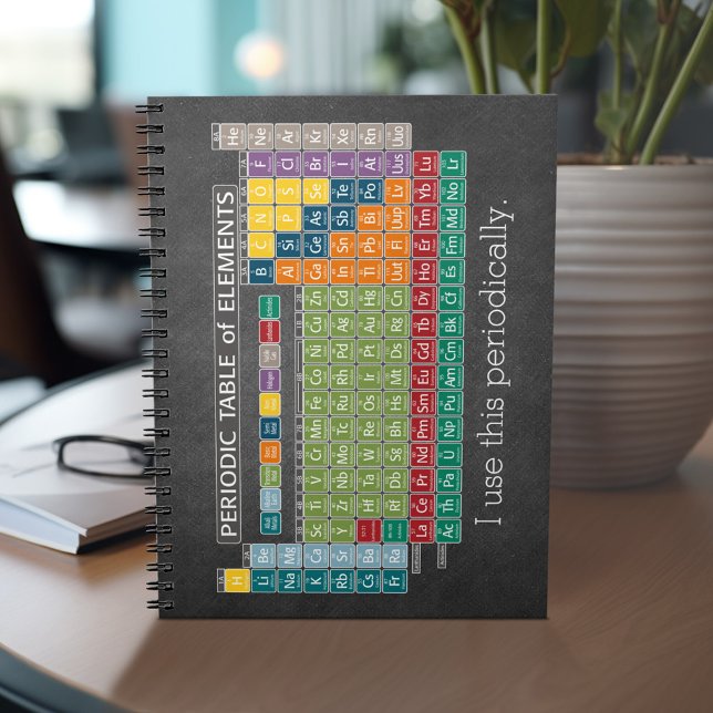 Caderno Espiral Quadro Periódico de Mesa de Elementos Periódico (Personalized notebook with Periodic Table of Elements - can customize completely)