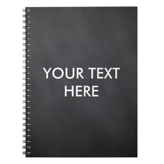 Caderno Espiral Quadro Preto Monograma Personalizado (Frente)