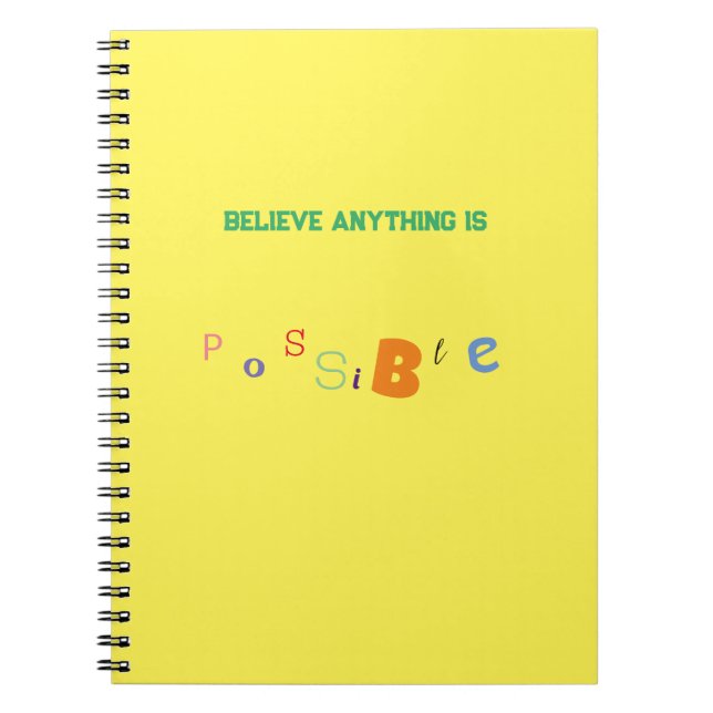 Caderno Espiral Qualquer coisa é possível para o notebook (Frente)
