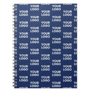 Caderno Espiral Qualquer imagem ou logotipo de negócios Azul-marin