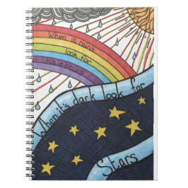 Caderno Espiral Quando chove procure arcos-íris