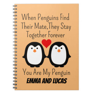 Caderno Espiral quando os pinguins encontram seus companheiros, el