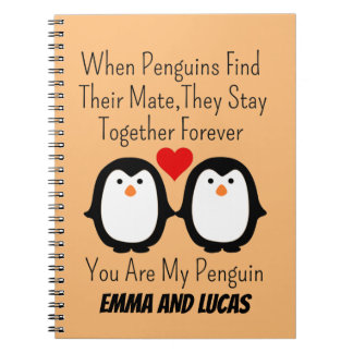 Caderno Espiral quando os pinguins encontram seus companheiros, el