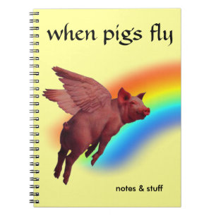 Caderno Espiral quando os porcos voarem