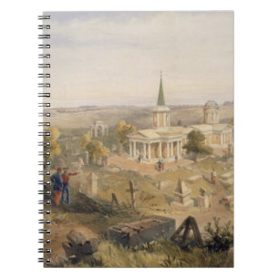 Caderno Espiral Quarantine o cemitério e a igreja, placa 'do SE