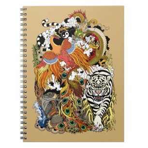 Caderno Espiral quatro animais celestes