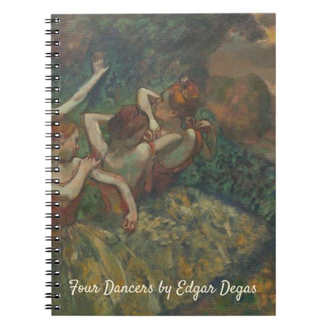 Caderno Espiral Quatro Dançarinos de Edgar Degas, Balé de Belas Ar (Frente)