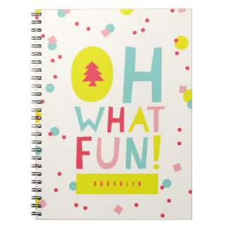 Caderno Espiral Que Árvore de Natal Divertida Pontos de Confetti C