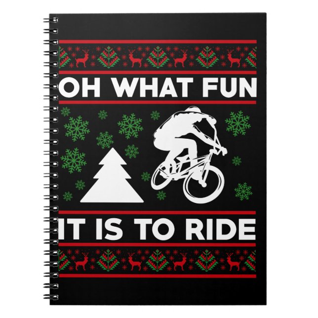 Caderno Espiral Que Diversão É Andar de Bicicleta Natal (Frente)