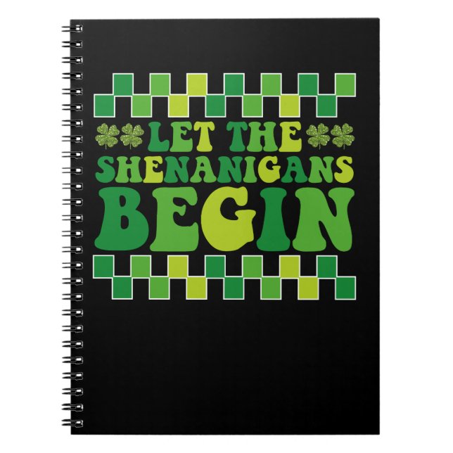 Caderno Espiral Que Os Shenanigans Comecem O Retro Irlandês Da Gro (Frente)