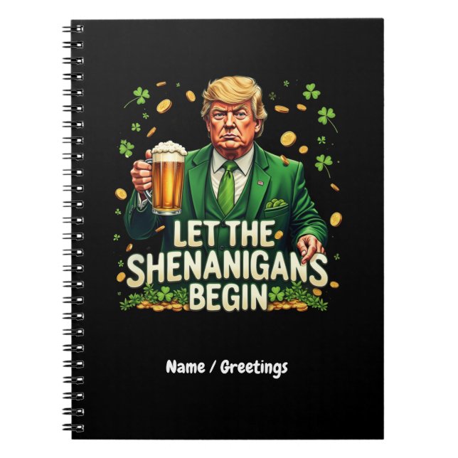 Caderno Espiral Que Os Shenanigans Comecem Ruas Engraçadas. (Frente)