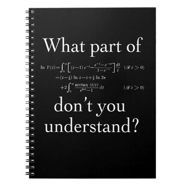 Caderno Espiral Que parte de... Branco no escuro (Frente)