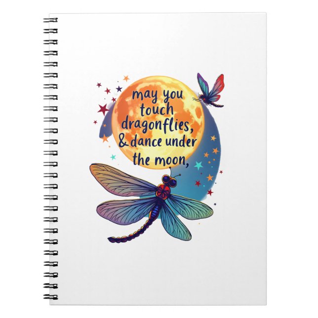 Caderno Espiral Que Você Toque Libélulas E Estrelas Dançar Com Fai (Frente)