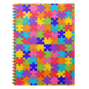 Caderno Espiral quebra-cabeça de autismo